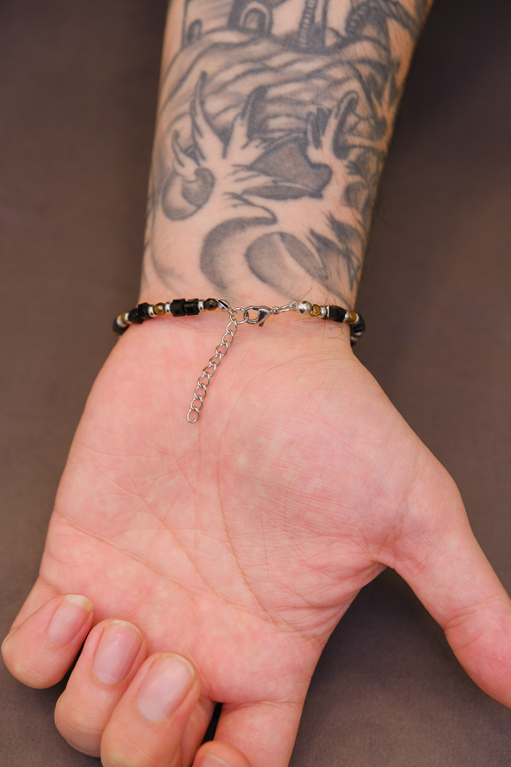 Siyah taş tasarım bileklik