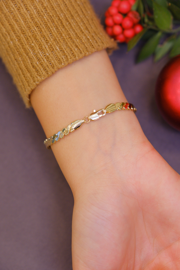 Oval plaka zincir bileklik