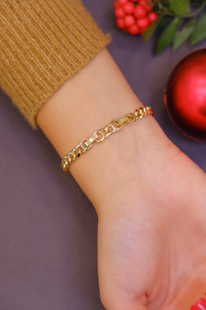 Taşlı halka zincir bileklik