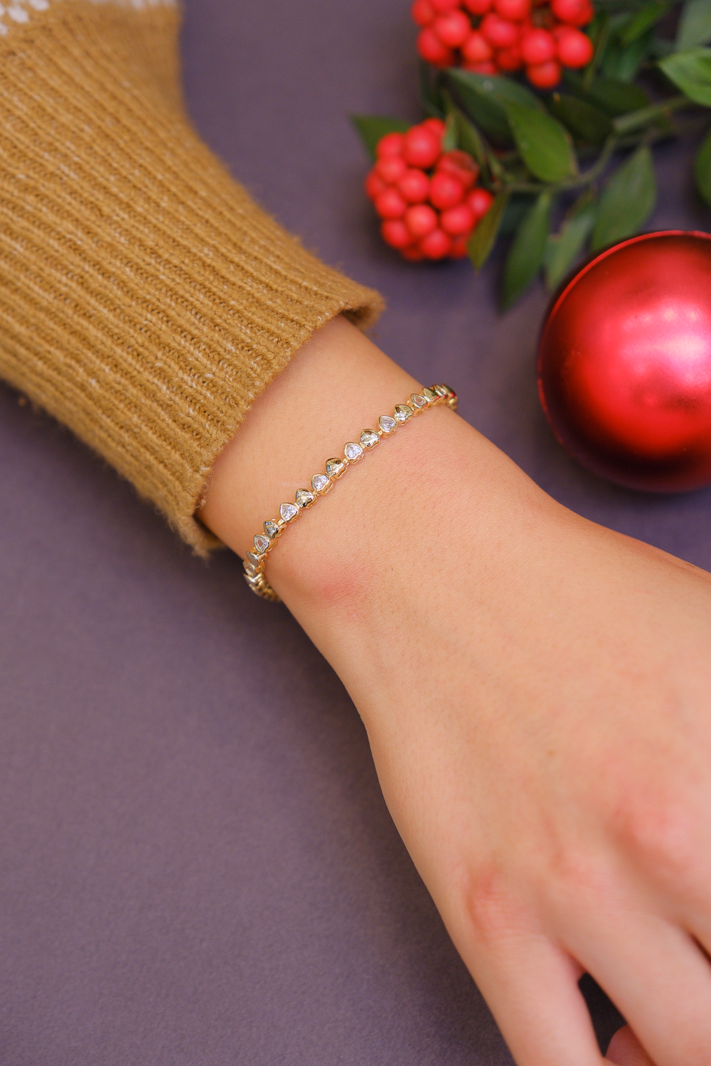 Taşlı ataç zincir bileklik