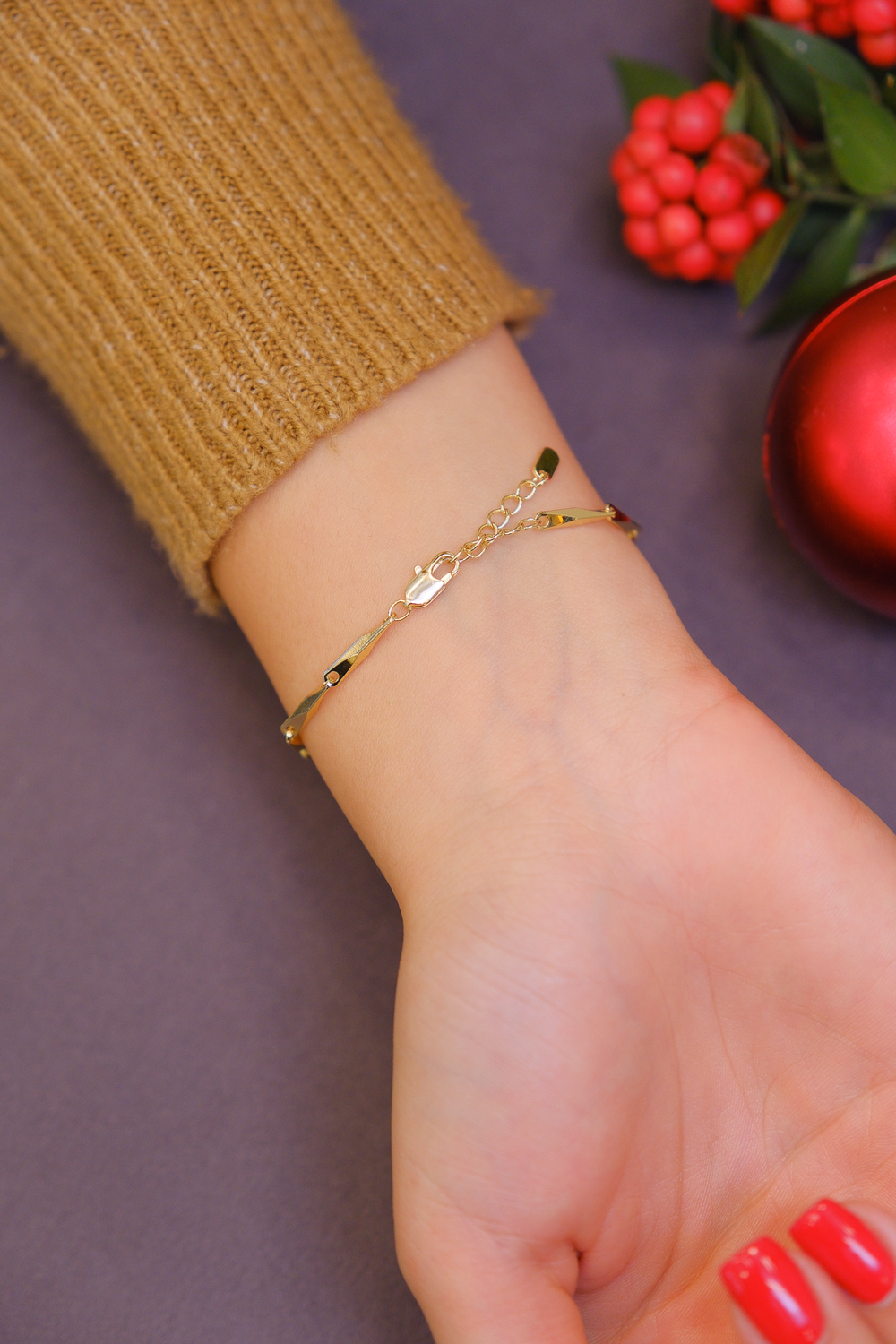 Burgu form cubuk bileklik