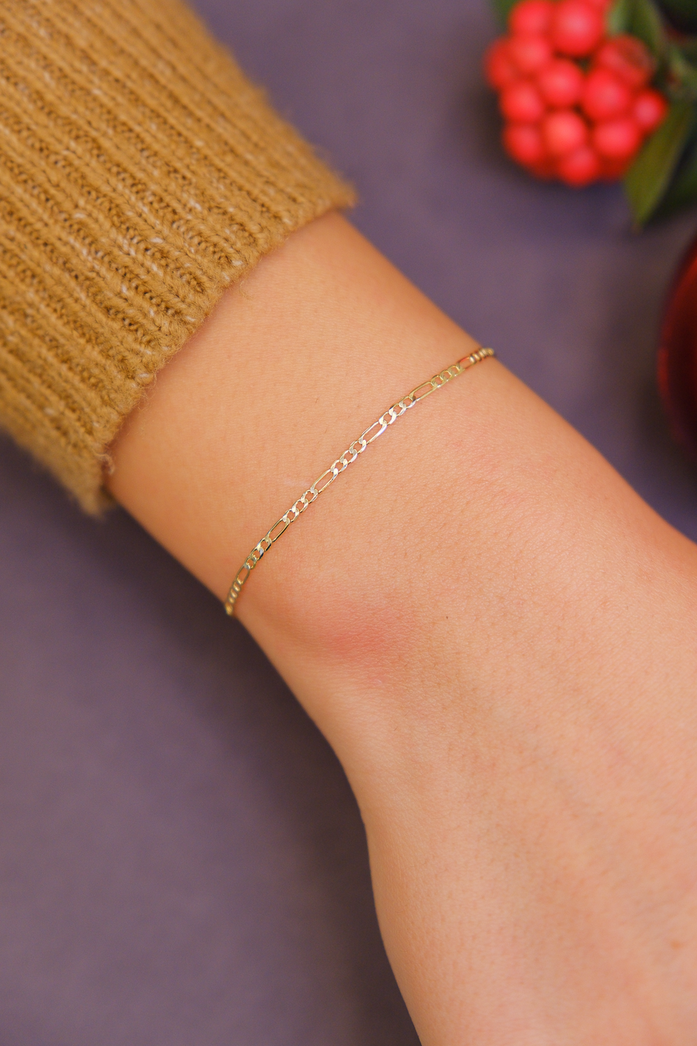 İnce figaro zincir bileklik