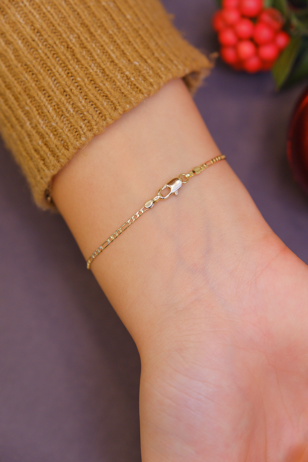 İnce figaro zincir bileklik