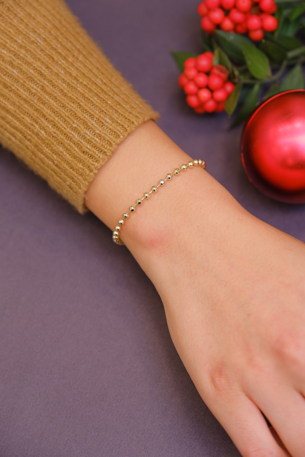 İnce top zincir bileklik