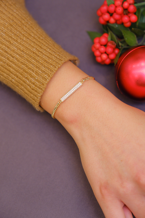 Taşlı bar ince bileklik