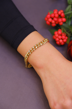 klasik gold zincir set (kolye + bileklik)
