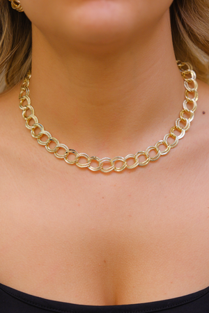 oval halka gold kolye