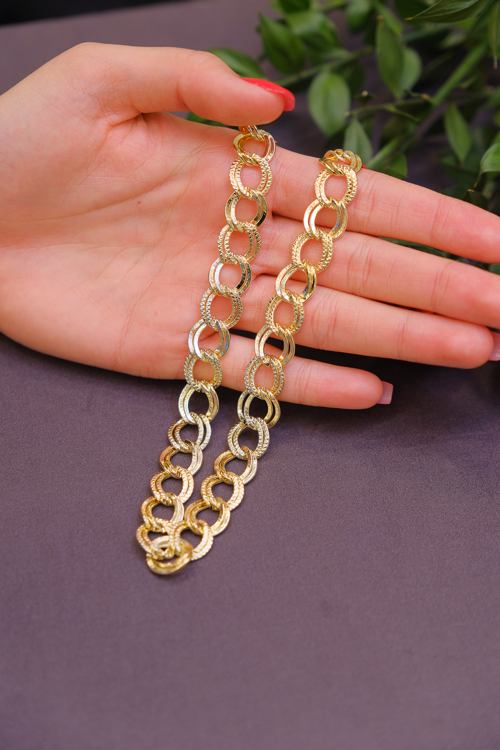 oval halka gold kolye