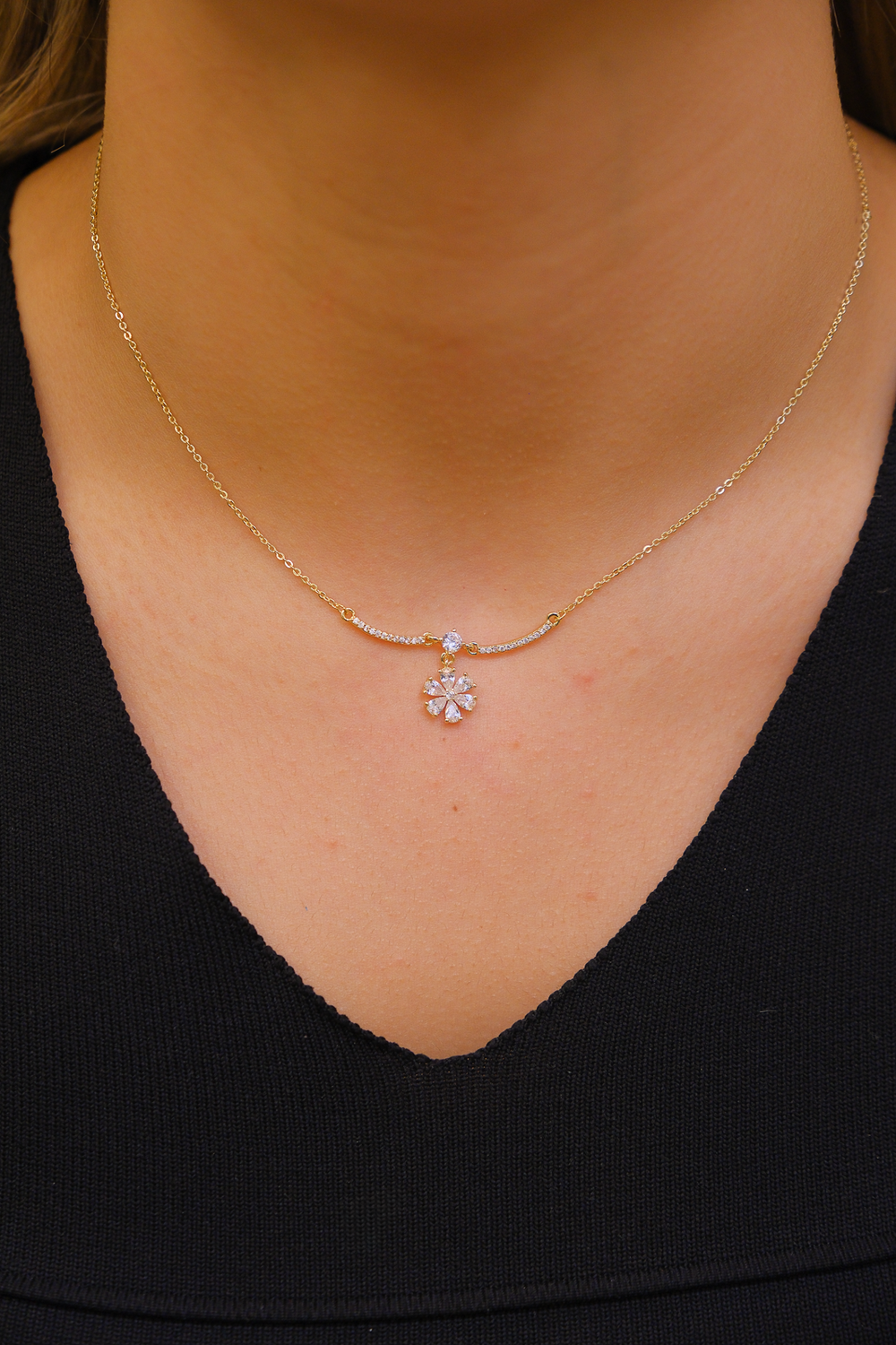 kar tanesi kolye küpe set