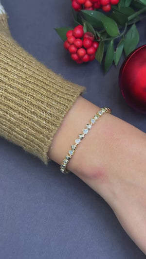 Taşlı ataç zincir bileklik