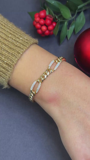 Taşlı halka zincir bileklik