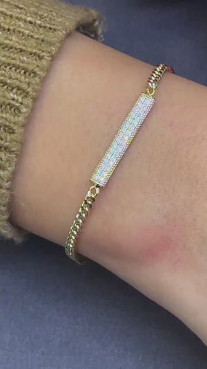 Taşlı bar ince bileklik