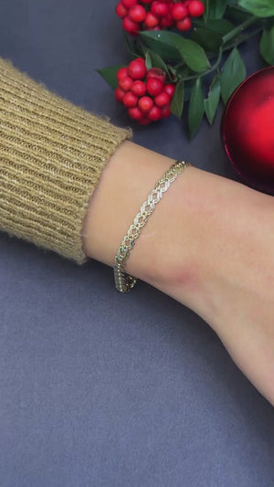 Örgü form zincir bileklik