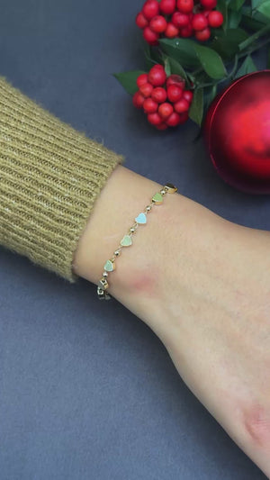 Kalp figürlü ince bileklik